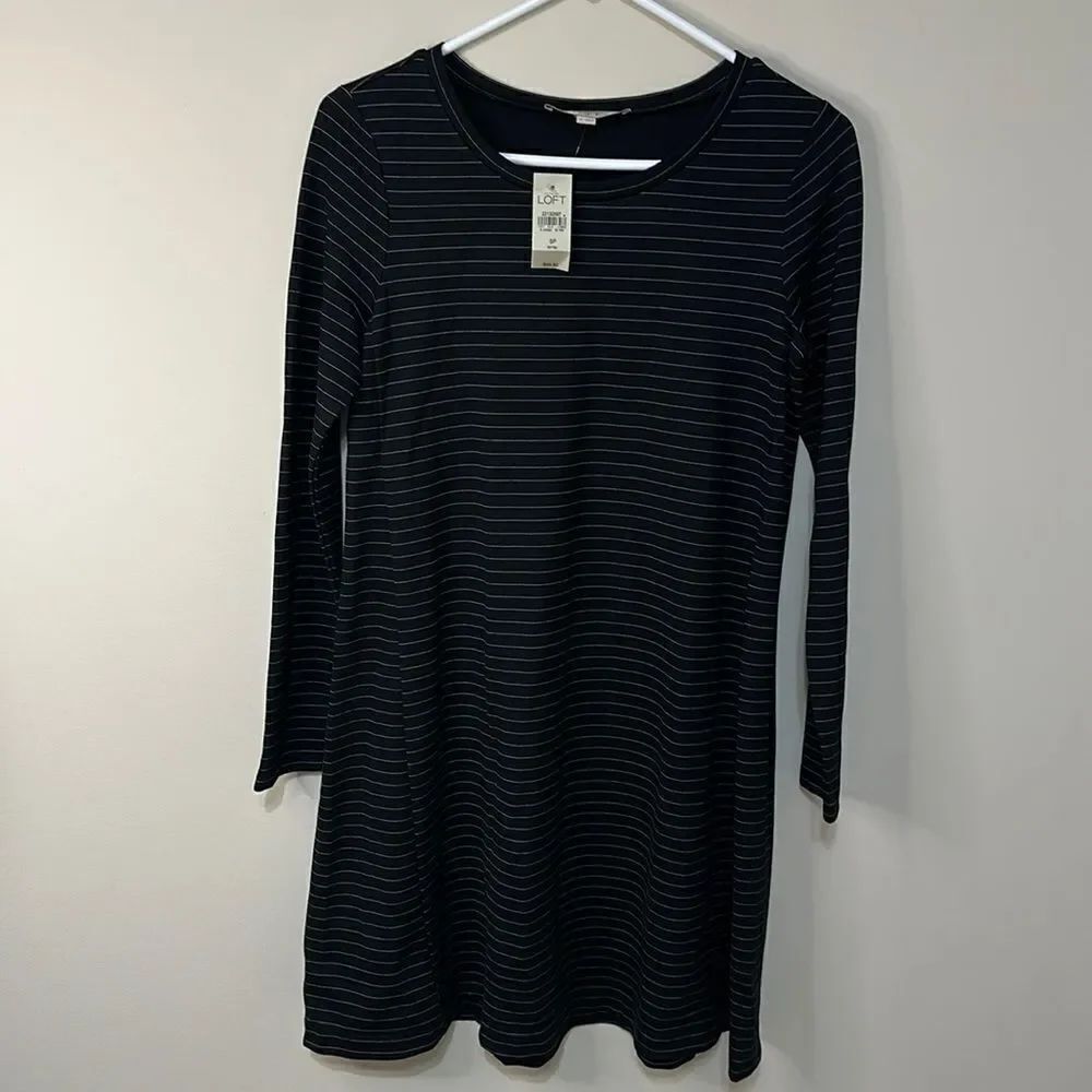 NWT Ann Taylor Loft T-Shirt Style Striped Dress
